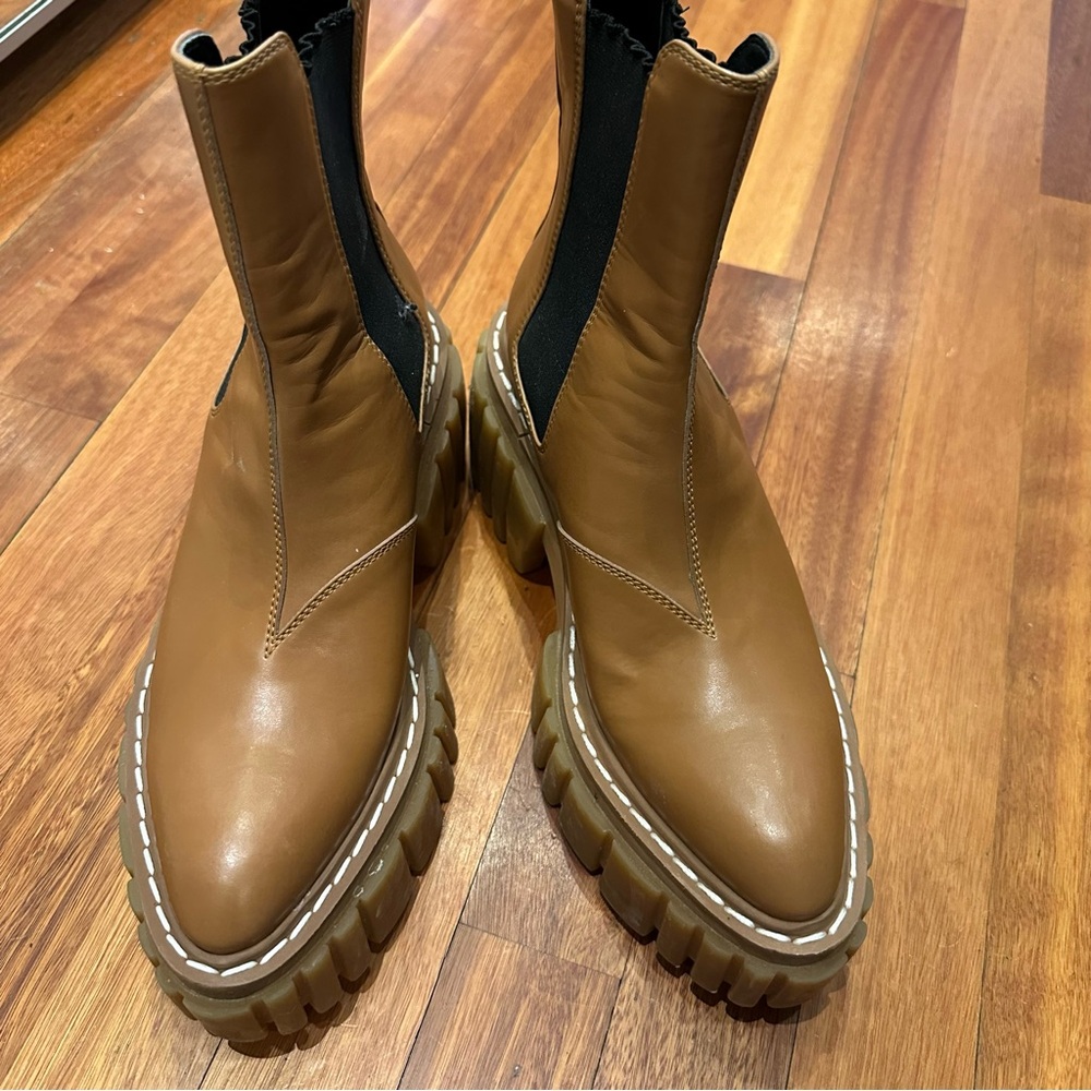 Stella McCartney Camel Ankle Boots with Platform Sole - Picture 4 of 6